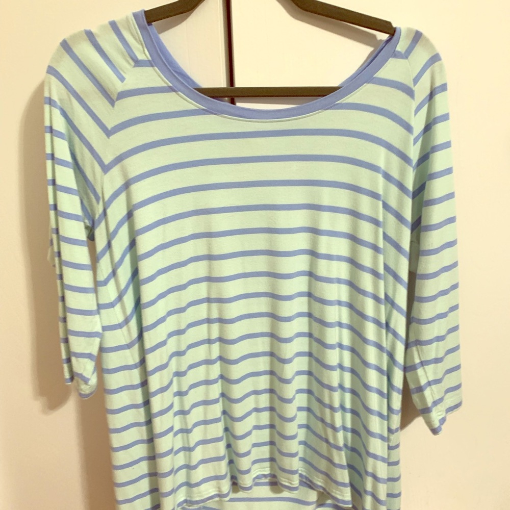 Blue and aqua striped Matilda Jane shirt